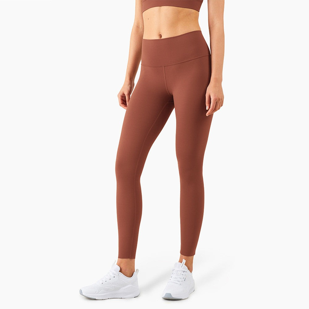 Women's High-Waist Peach Hip Pocket Fitness Leggings