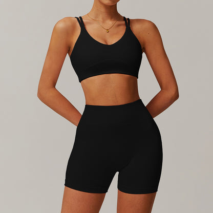 Quick-Dry Women's Cross-Back Yoga Workout Set
